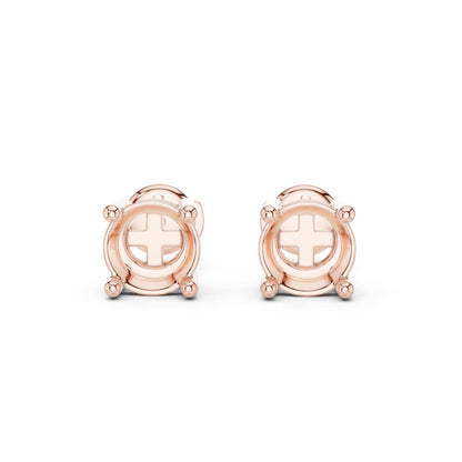 Round Stud Lab Grown Diamond Earrings
