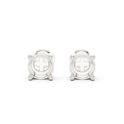 Round Stud Lab Grown Diamond Earrings