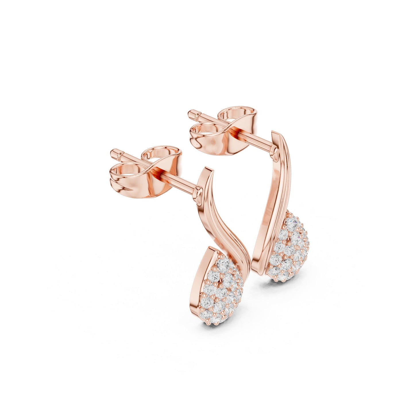 Round Climber Lab Grown Diamond Earrings