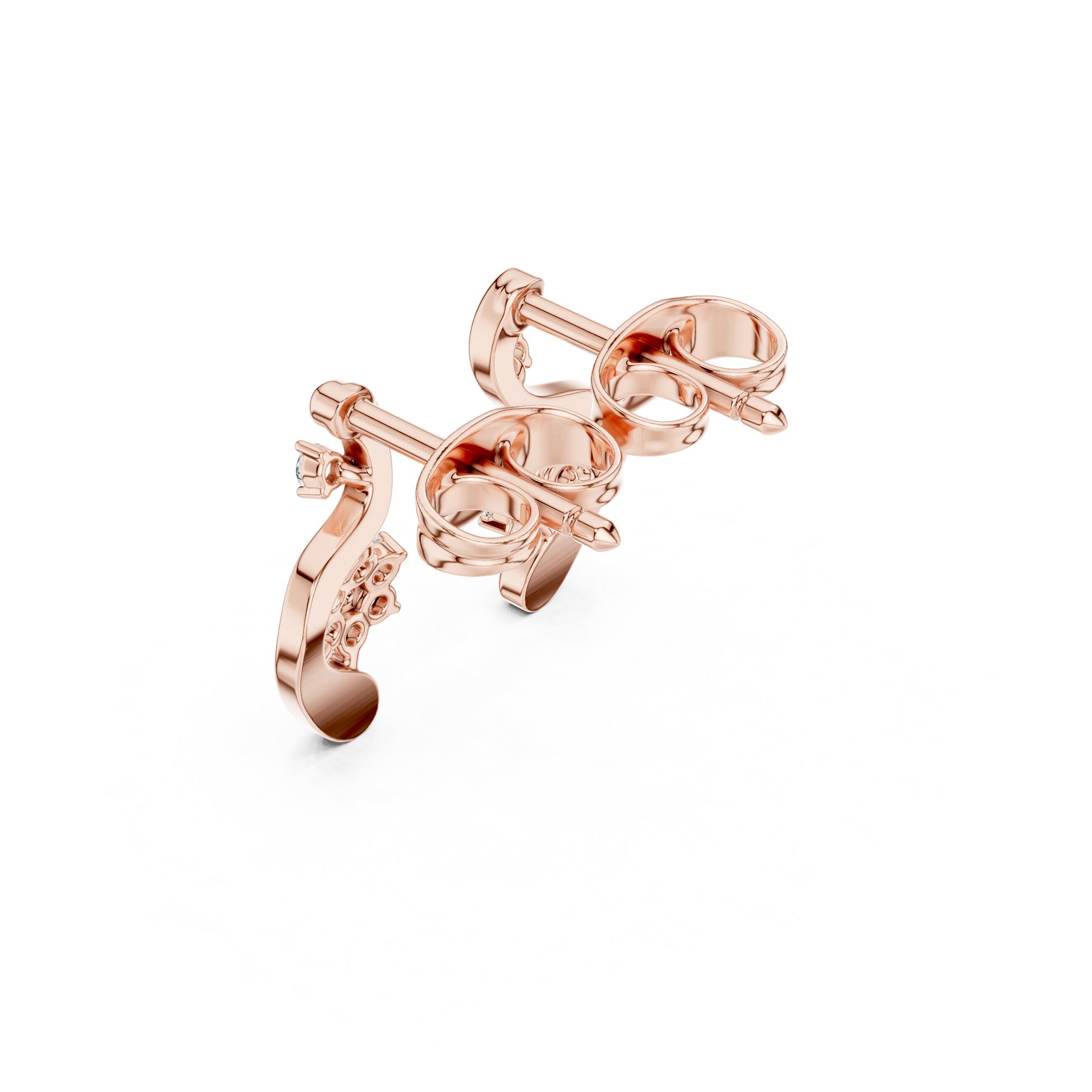 Round Climber Lab Grown Diamond Earrings
