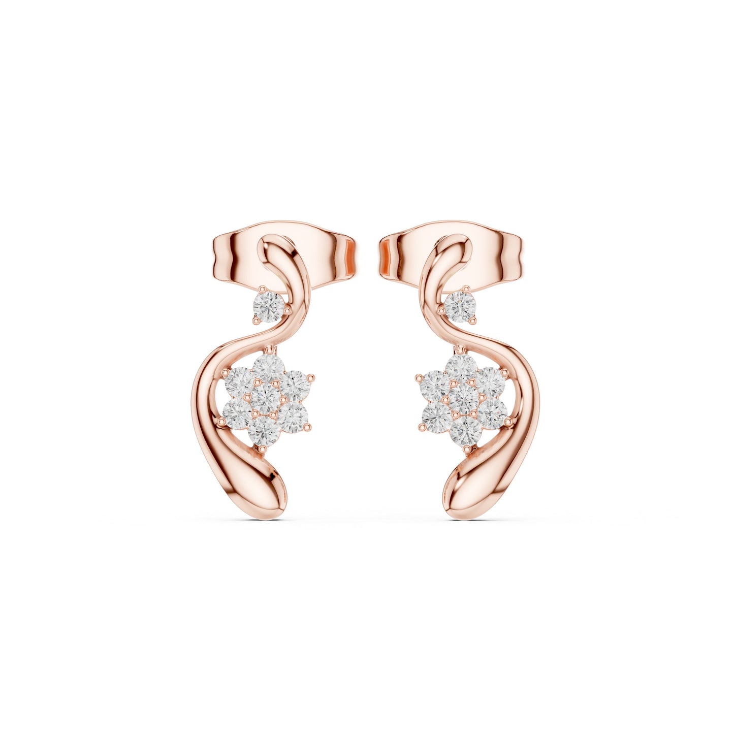 Round Climber Lab Grown Diamond Earrings