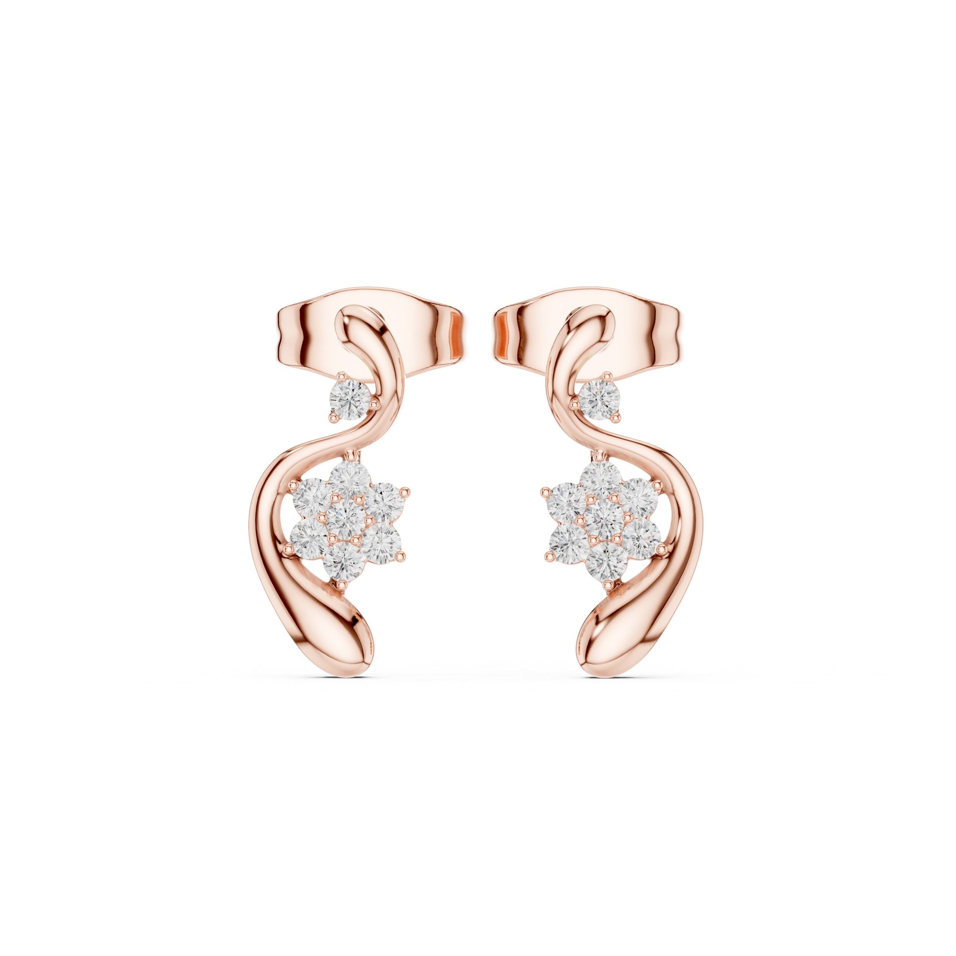 Round Climber Lab Grown Diamond Earrings