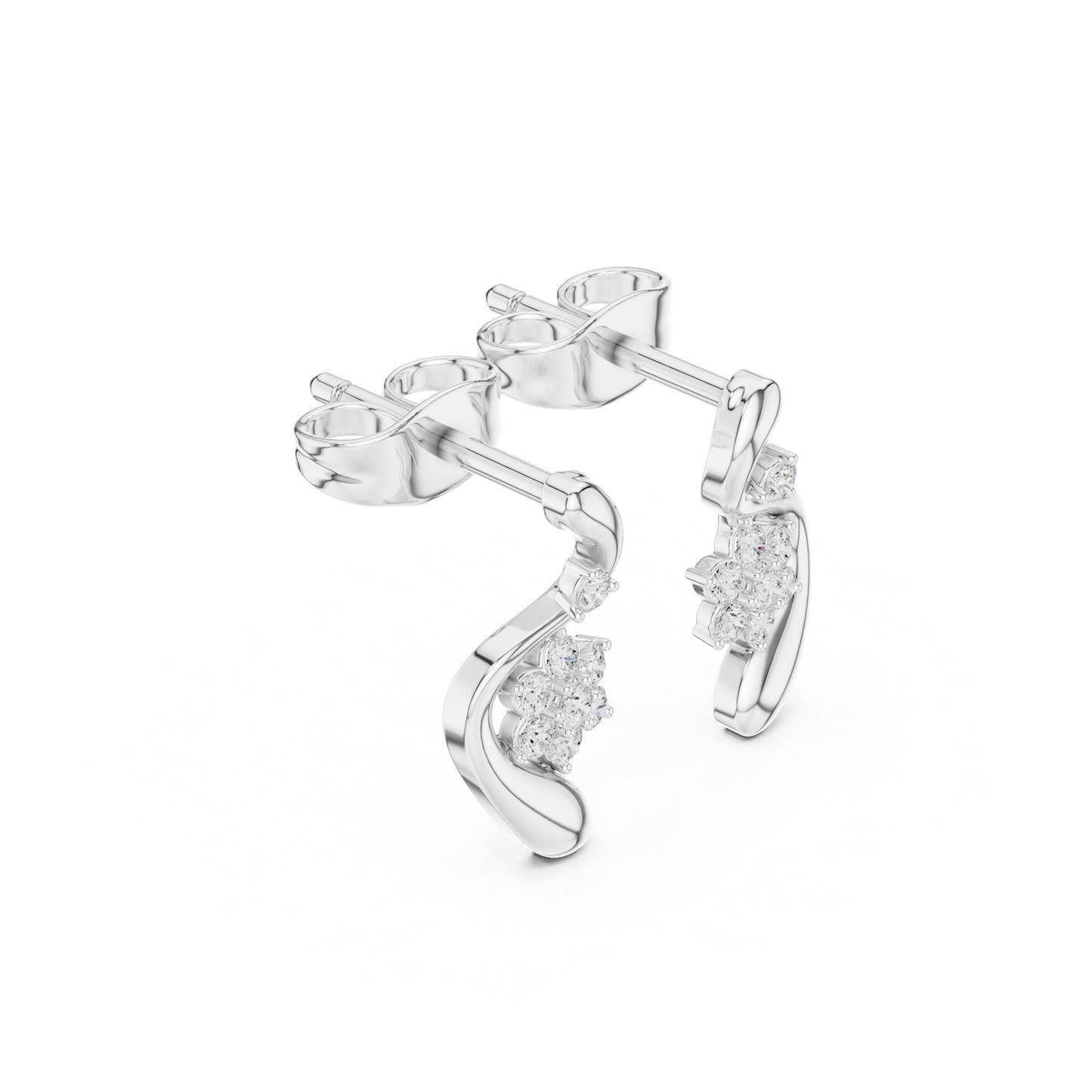 Round Climber Lab Grown Diamond Earrings