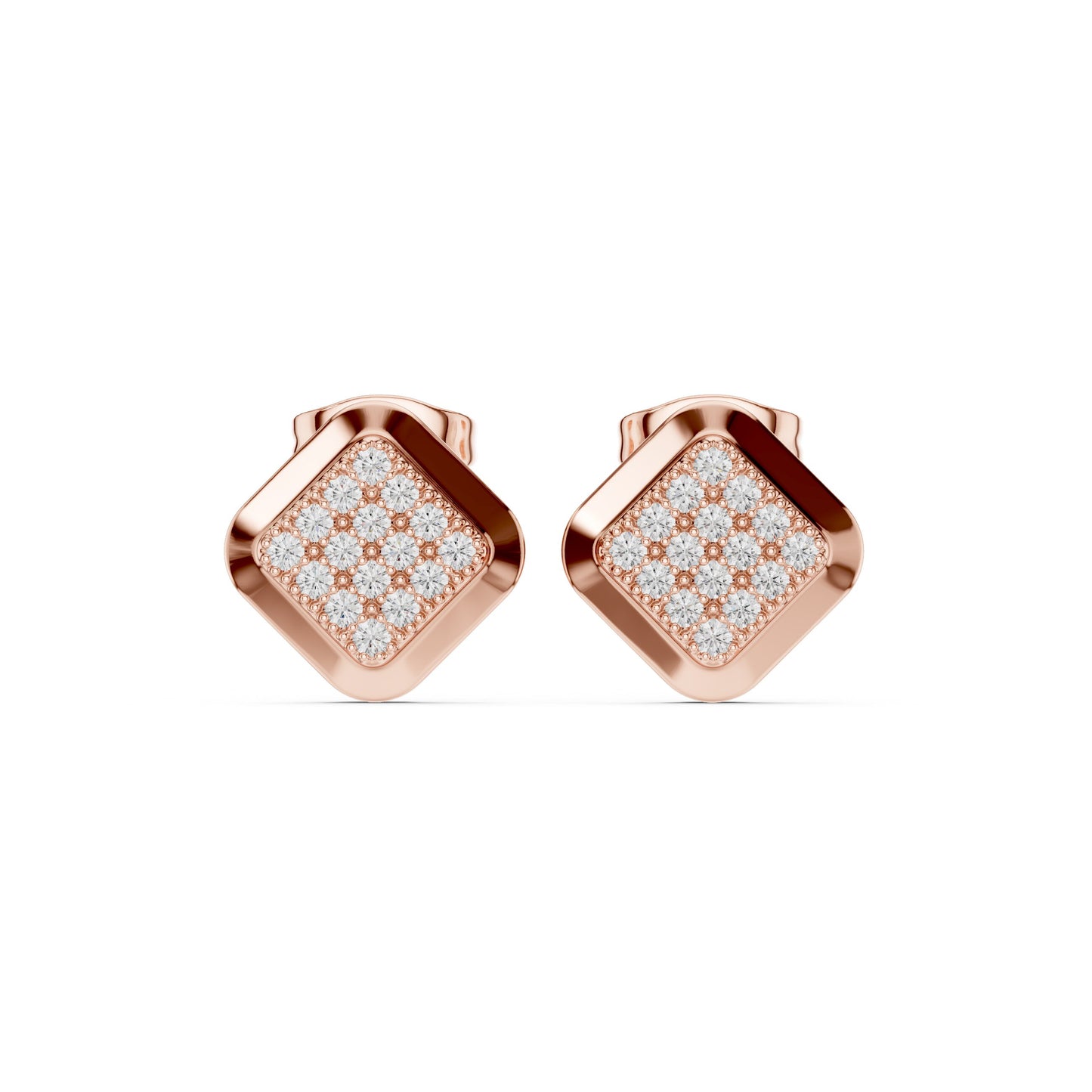Round Stud Lab Grown Diamond Earrings