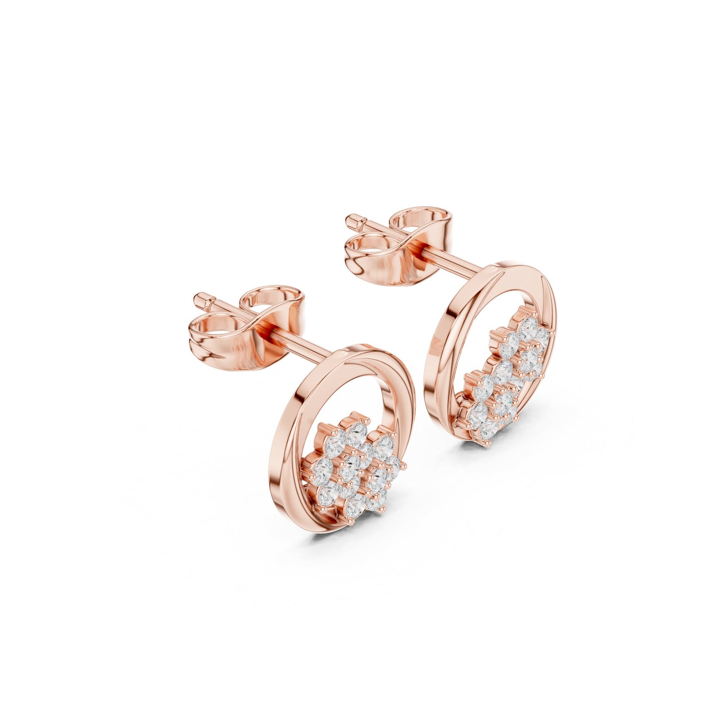 Round Stud Lab Grown Diamond Earrings