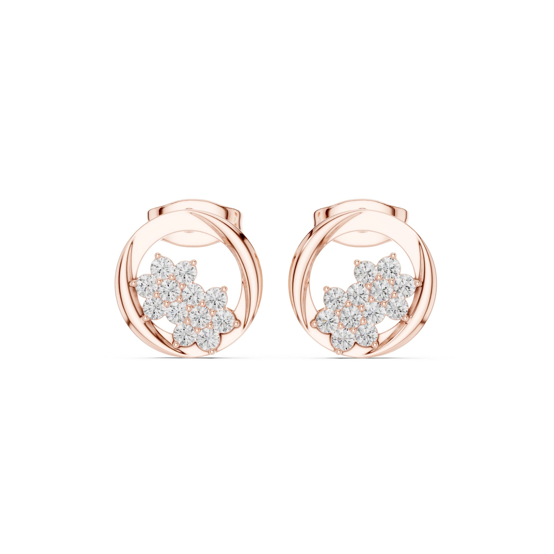 Round Stud Lab Grown Diamond Earrings