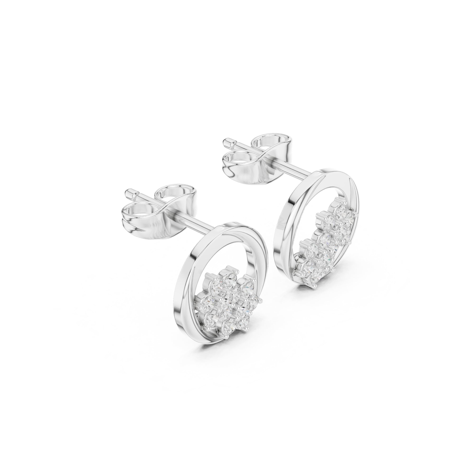 Round Stud Lab Grown Diamond Earrings