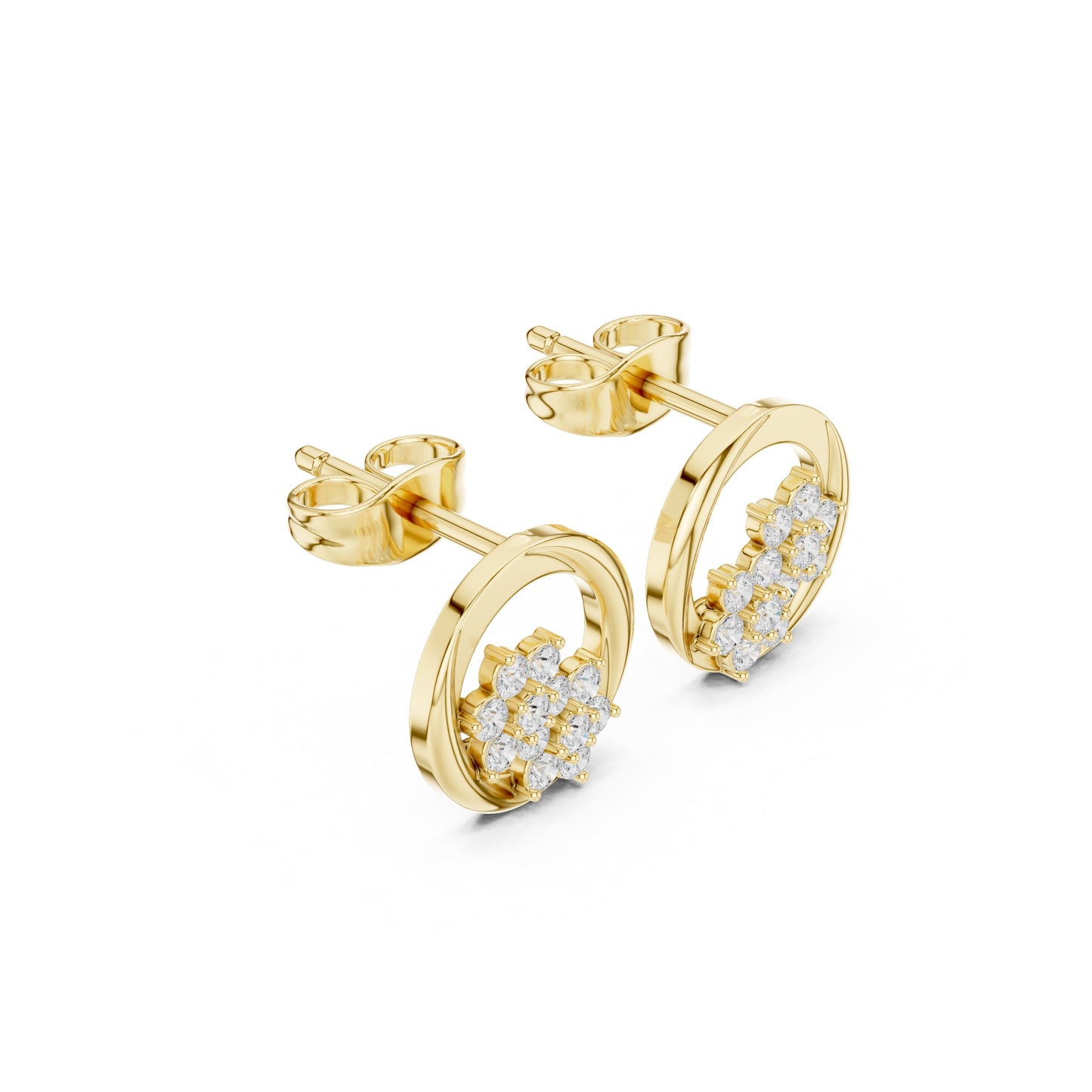 Round Stud Lab Grown Diamond Earrings