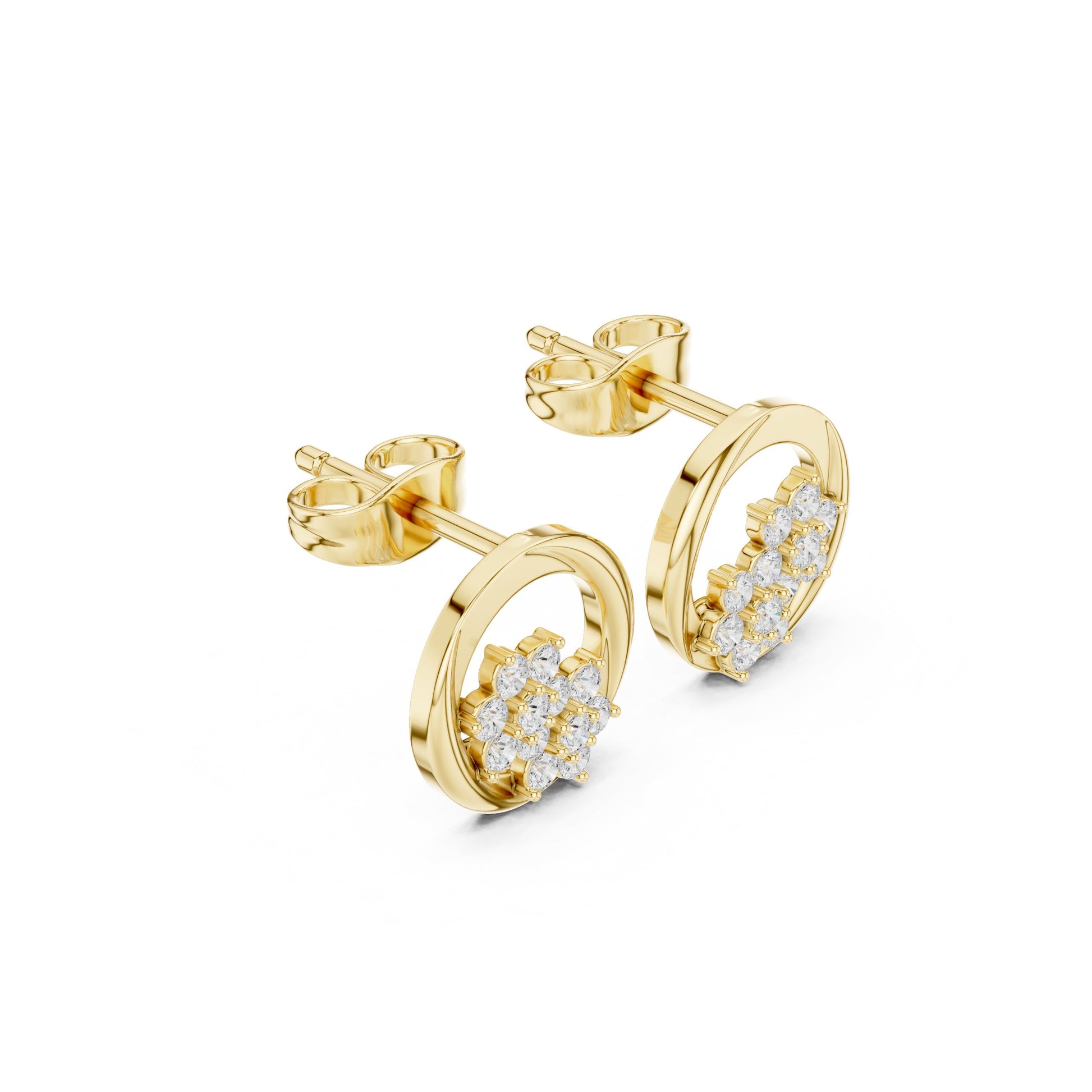 Round Stud Lab Grown Diamond Earrings
