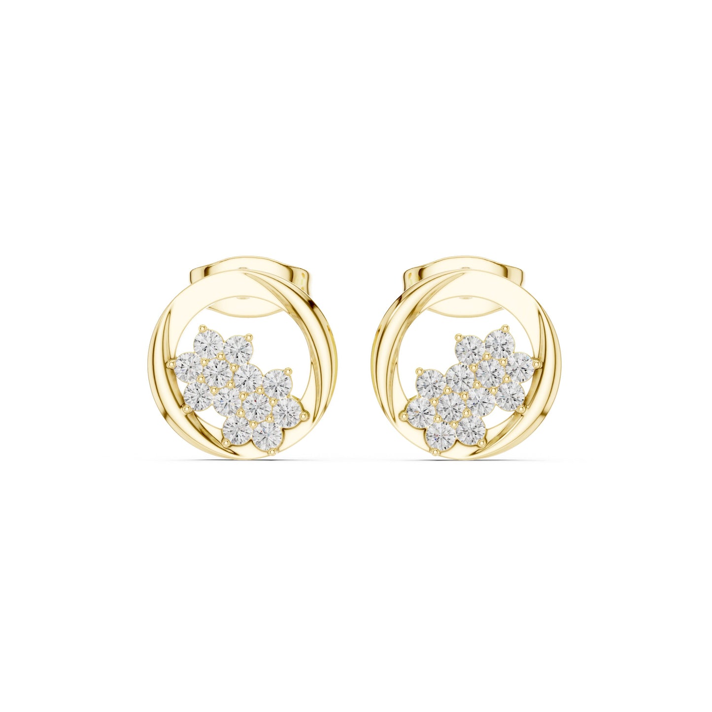 Round Stud Lab Grown Diamond Earrings