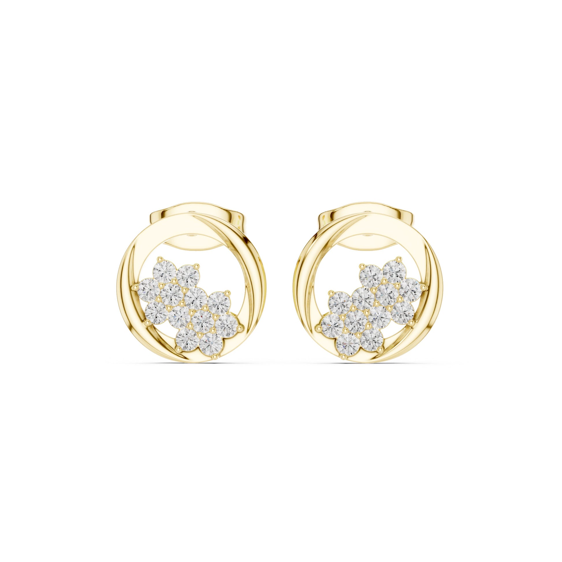 Round Stud Lab Grown Diamond Earrings