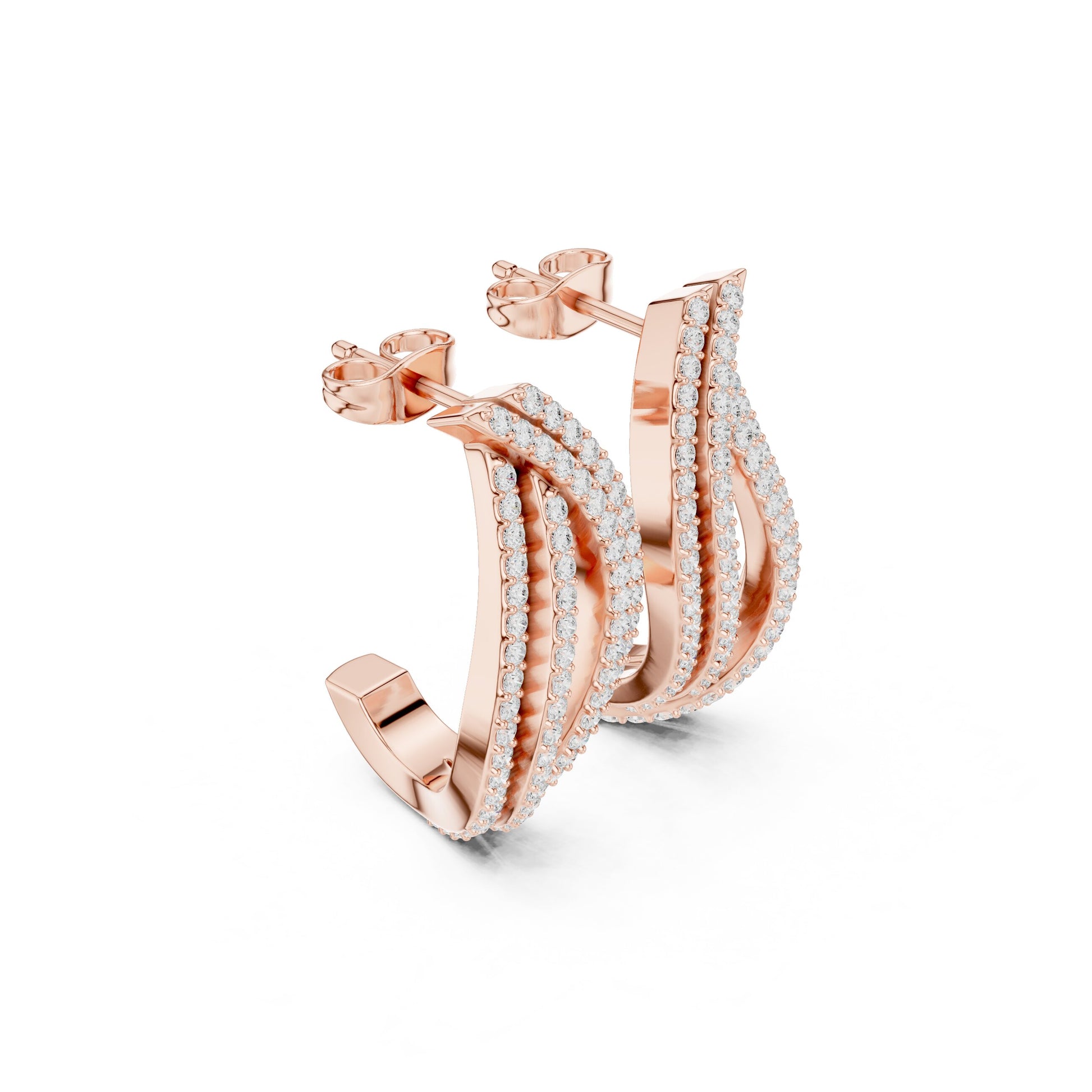 Round Hoop Lab Grown Diamond Earrings