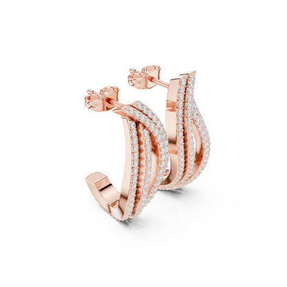 Round Hoop Lab Grown Diamond Earrings