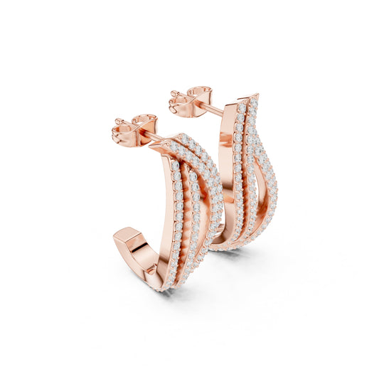 Round Hoop Lab Grown Diamond Earrings
