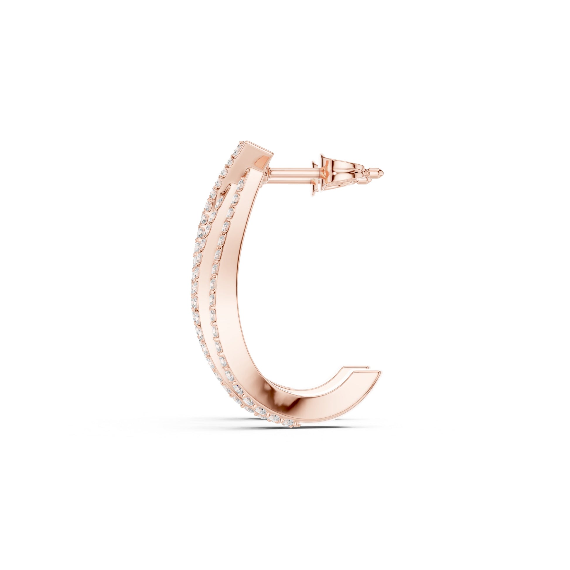 Round Hoop Lab Grown Diamond Earrings