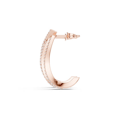 Round Hoop Lab Grown Diamond Earrings