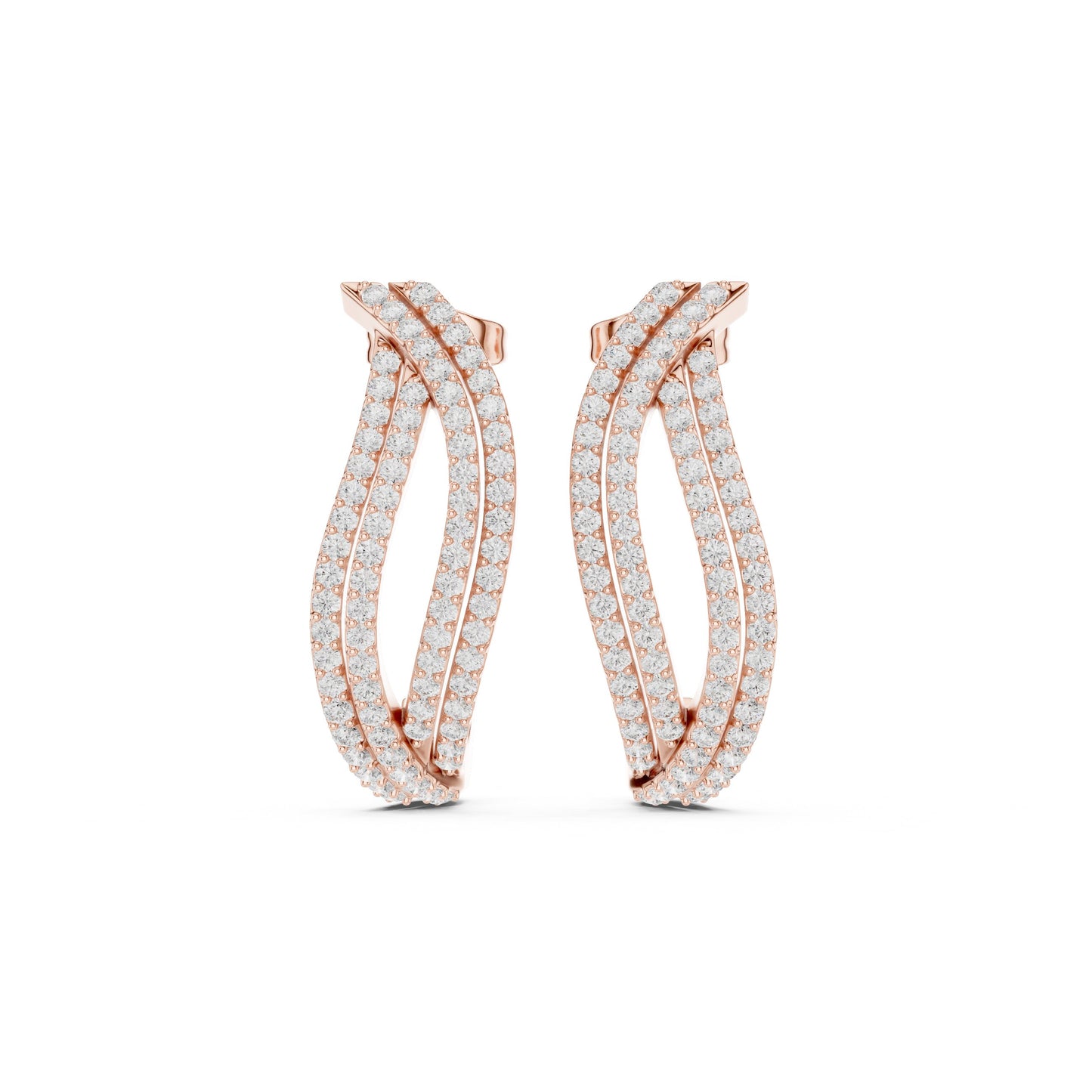 Round Hoop Lab Grown Diamond Earrings