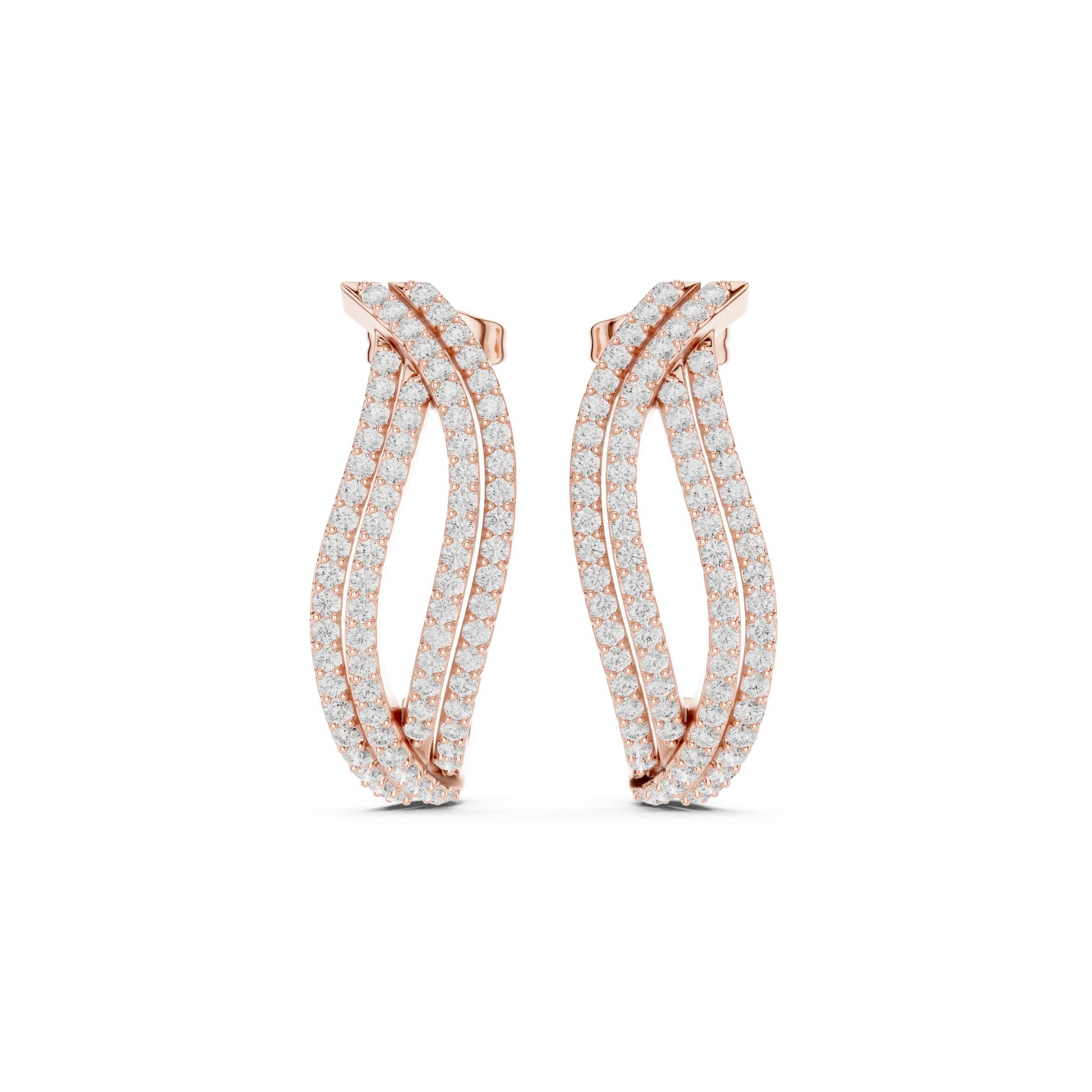 Round Hoop Lab Grown Diamond Earrings