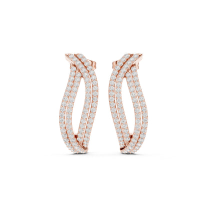 Round Hoop Lab Grown Diamond Earrings