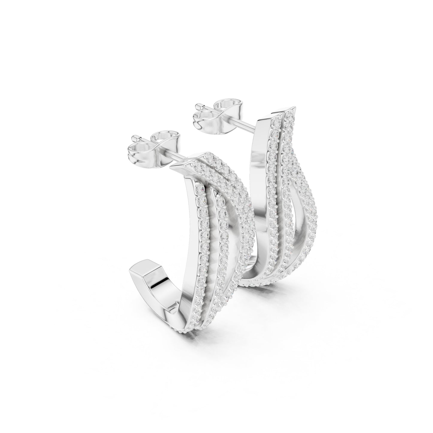 Round Hoop Lab Grown Diamond Earrings
