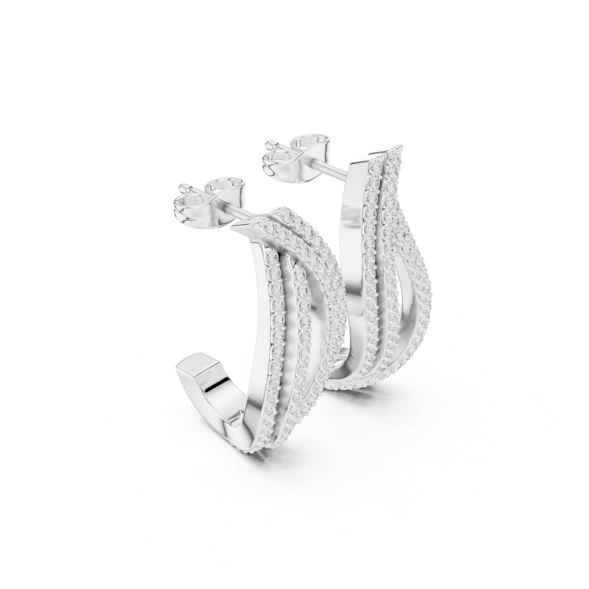 Round Hoop Lab Grown Diamond Earrings