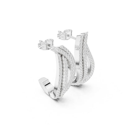 Round Hoop Lab Grown Diamond Earrings