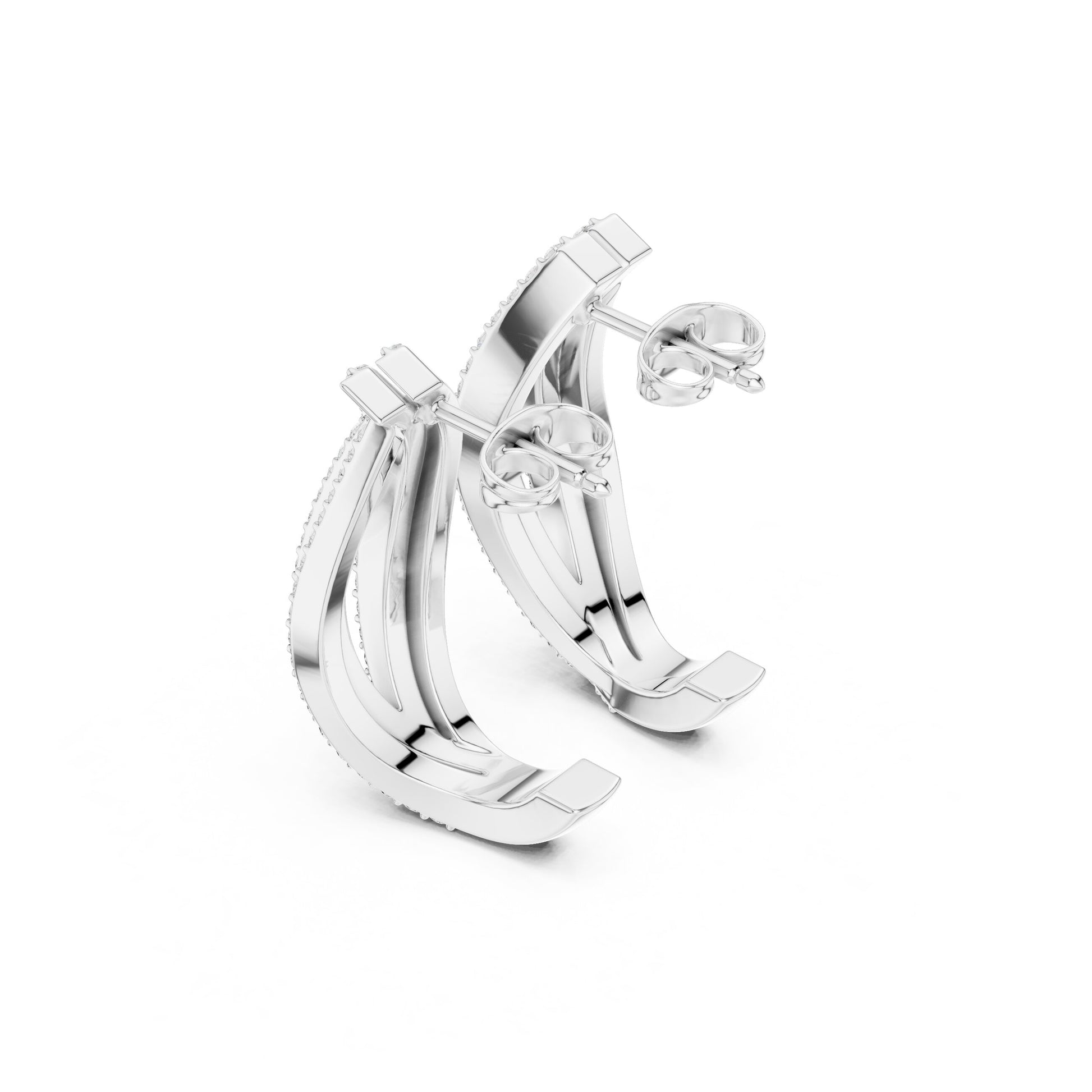 Round Hoop Lab Grown Diamond Earrings