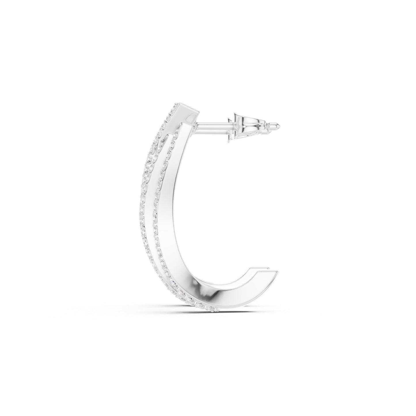 Round Hoop Lab Grown Diamond Earrings