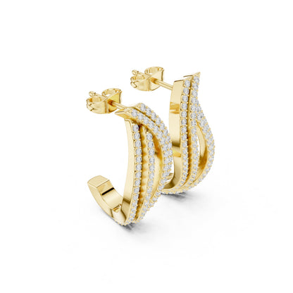 Round Hoop Lab Grown Diamond Earrings