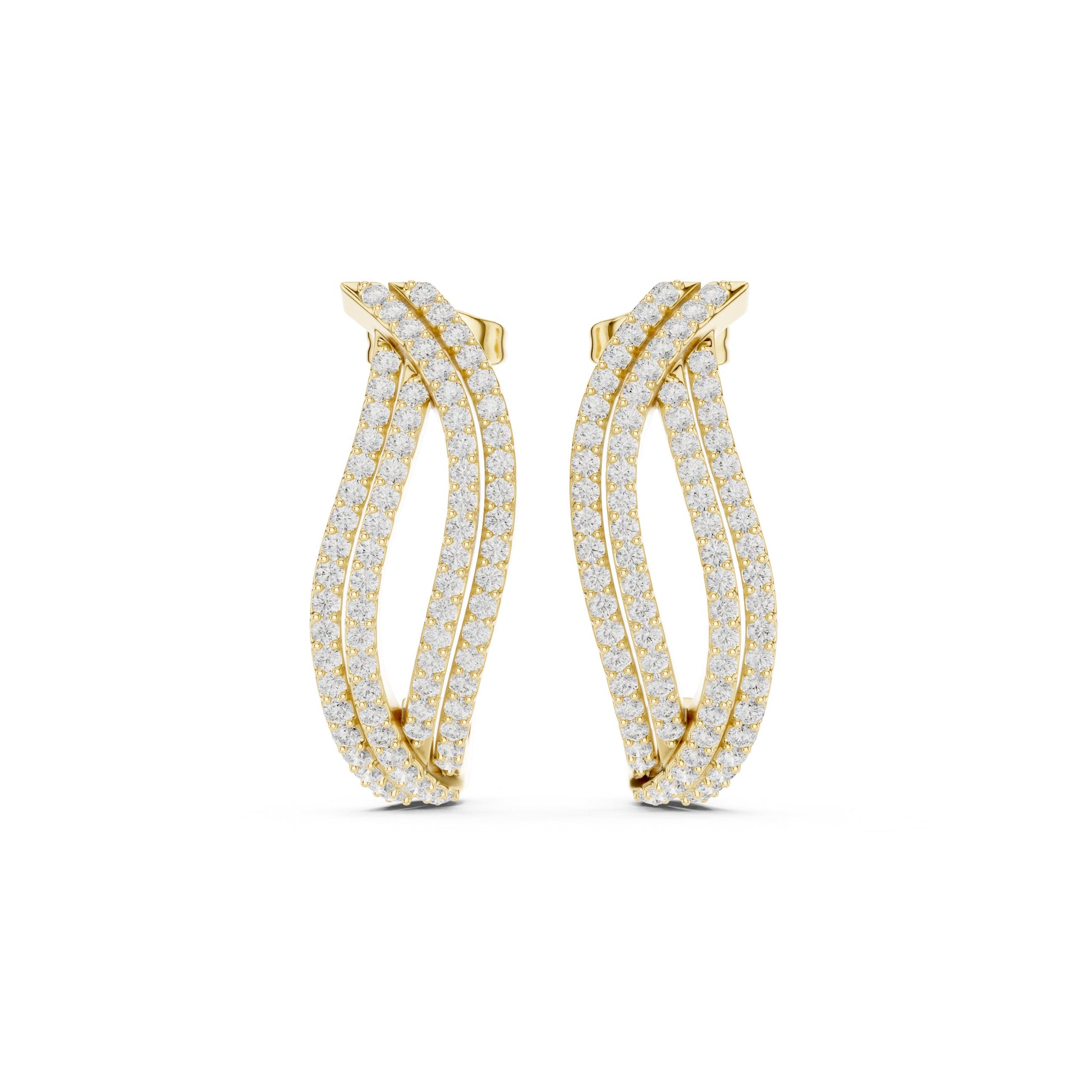 Round Hoop Lab Grown Diamond Earrings