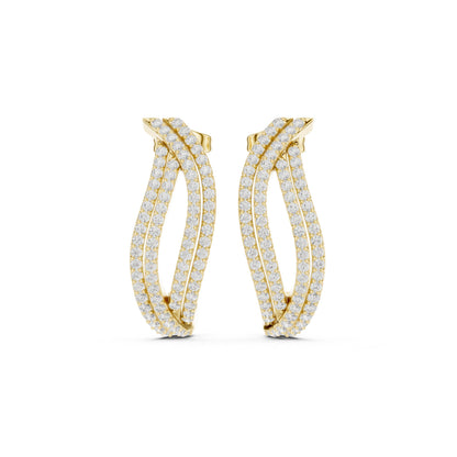 Round Hoop Lab Grown Diamond Earrings