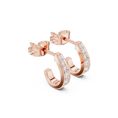 Round Huggie Lab Grown Diamond Earrings
