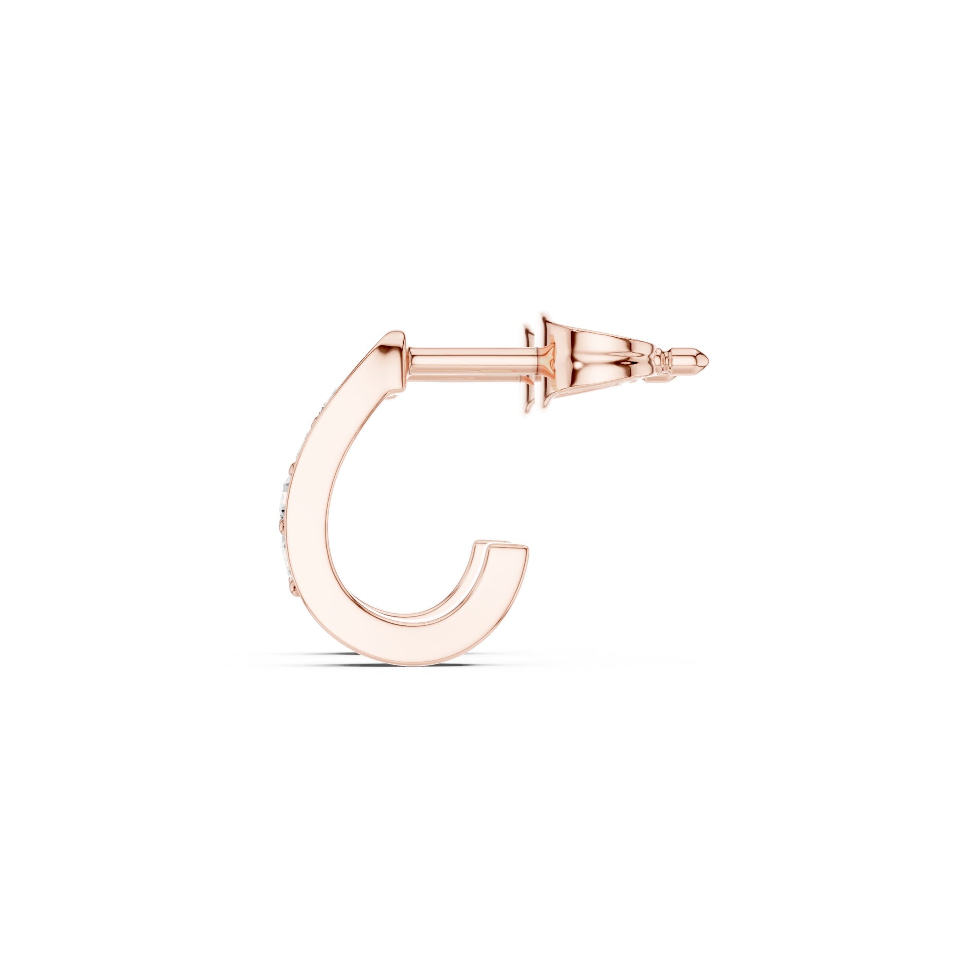Round Huggie Lab Grown Diamond Earrings