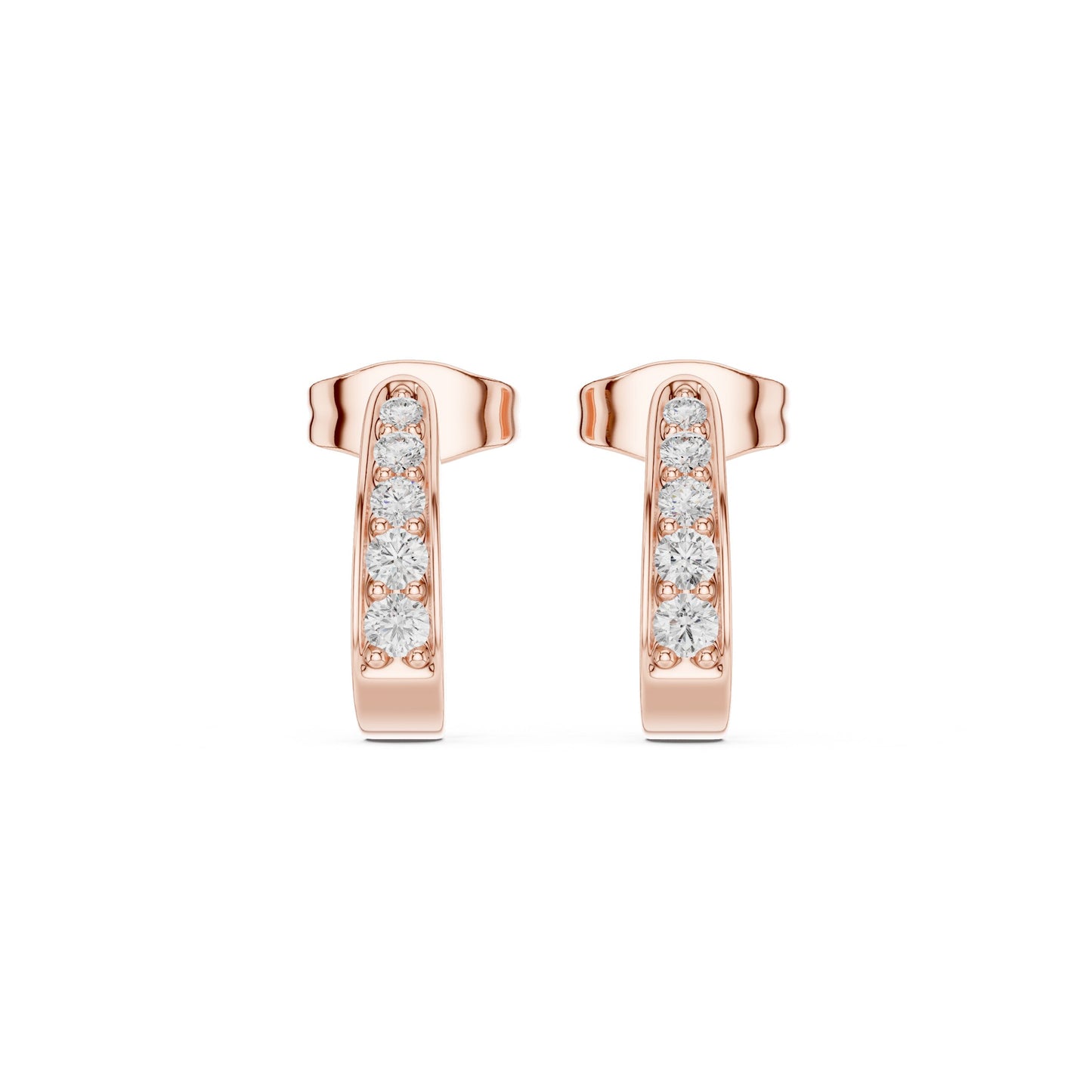 Round Huggie Lab Grown Diamond Earrings
