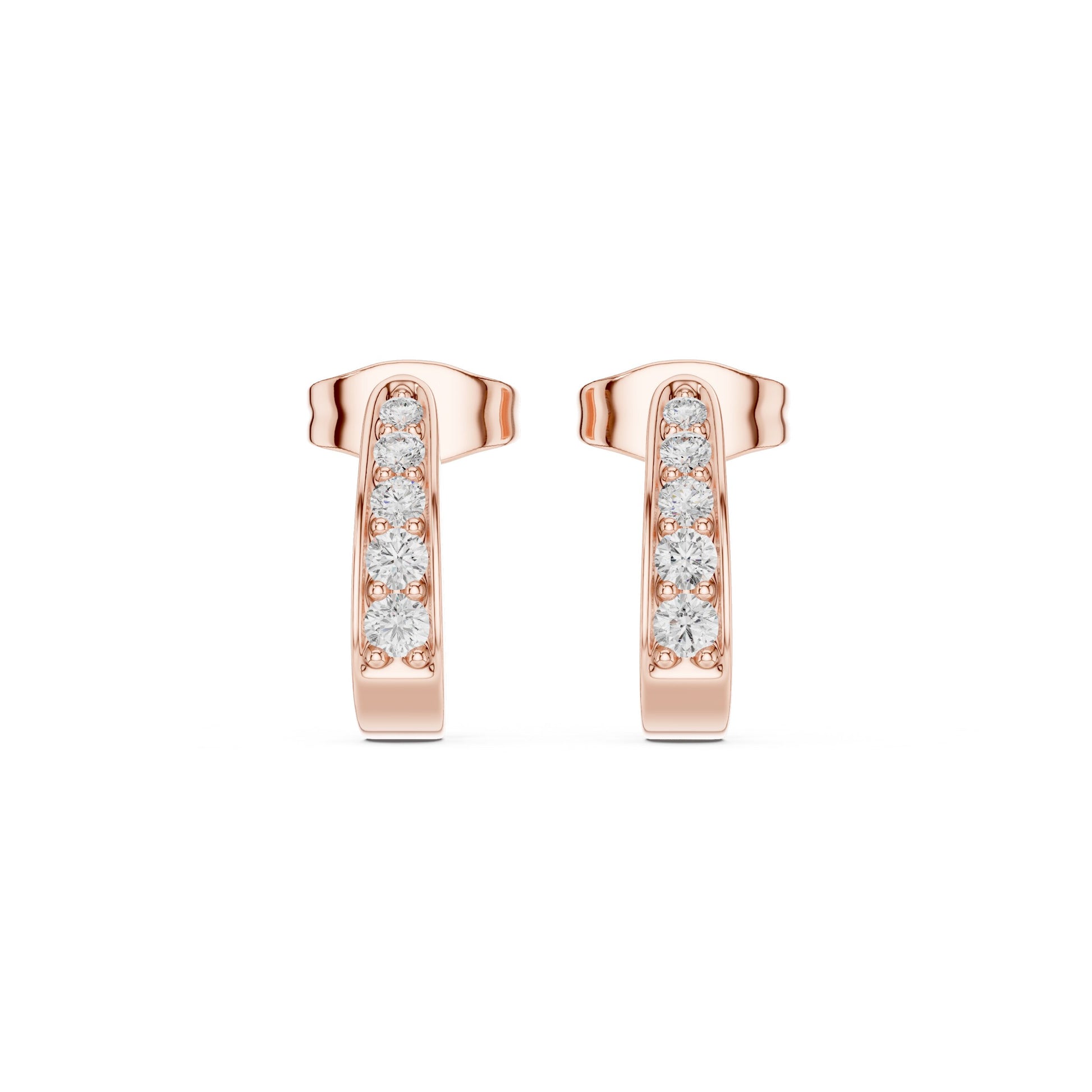 Round Huggie Lab Grown Diamond Earrings