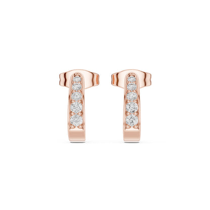 Round Huggie Lab Grown Diamond Earrings