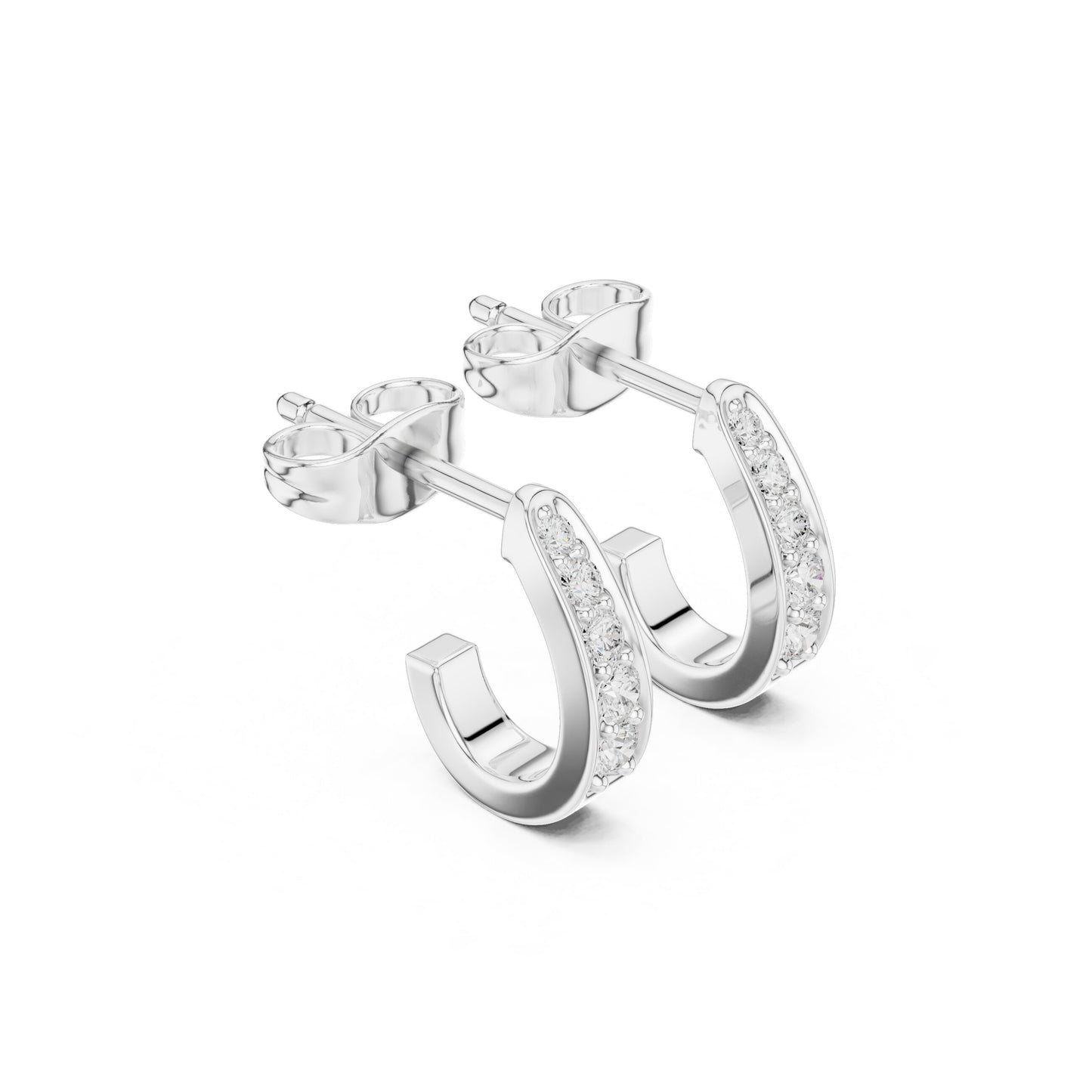 Round Huggie Lab Grown Diamond Earrings