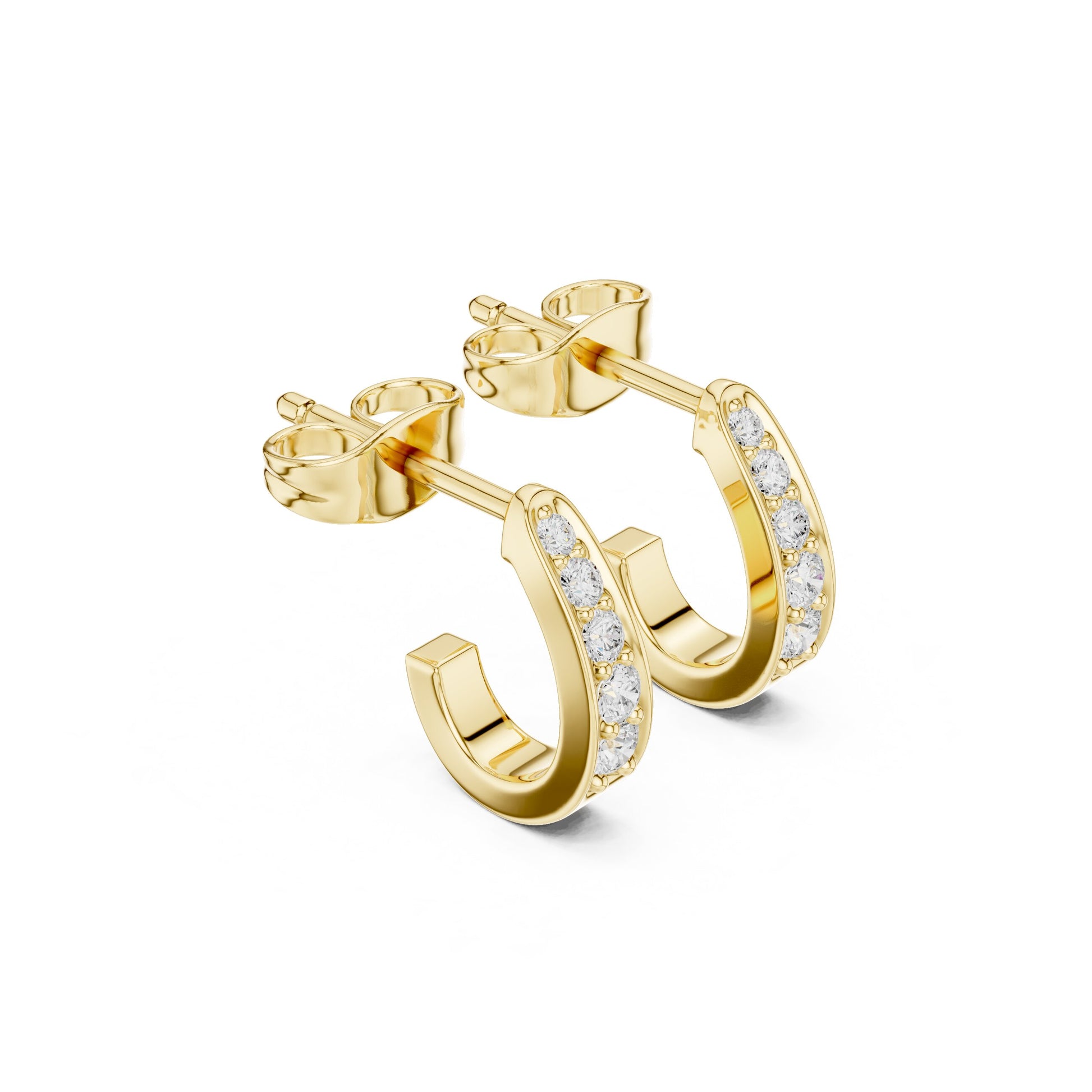 Round Huggie Lab Grown Diamond Earrings