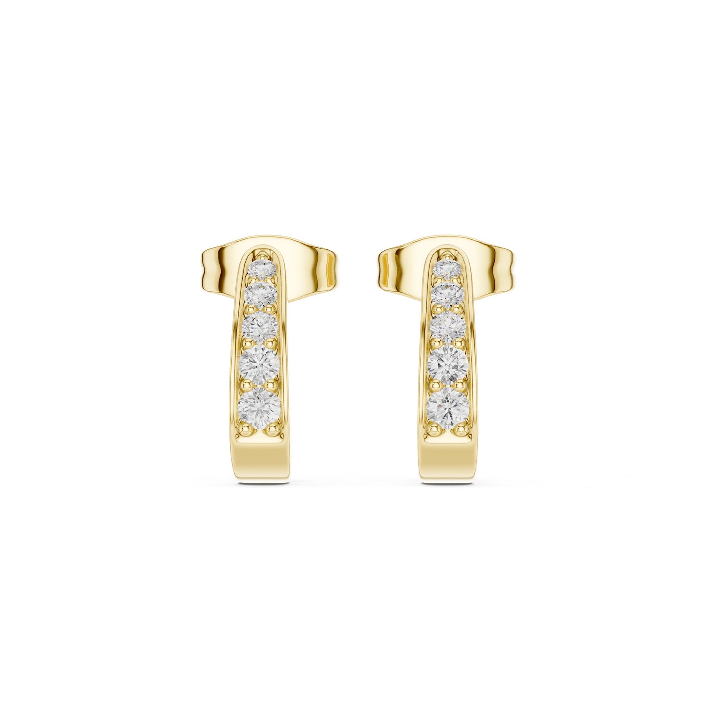 Round Huggie Lab Grown Diamond Earrings