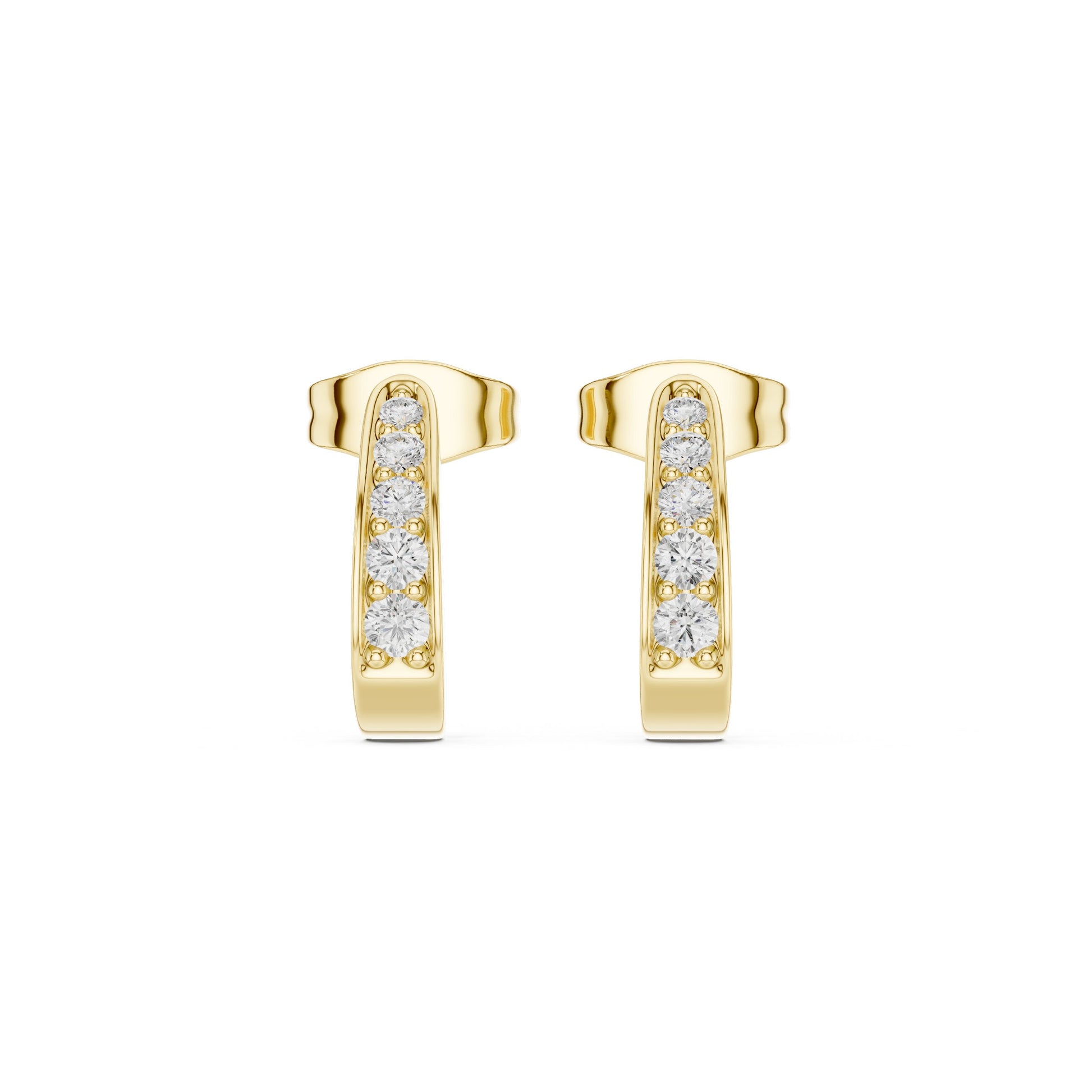 Round Huggie Lab Grown Diamond Earrings