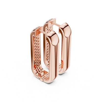 Round Huggie Lab Grown Diamond Earrings