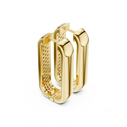 Round Huggie Lab Grown Diamond Earrings