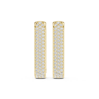 Round Huggie Lab Grown Diamond Earrings