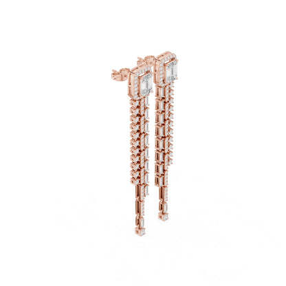Mixed Shape Lab Grown Diamond Dangle Earrings