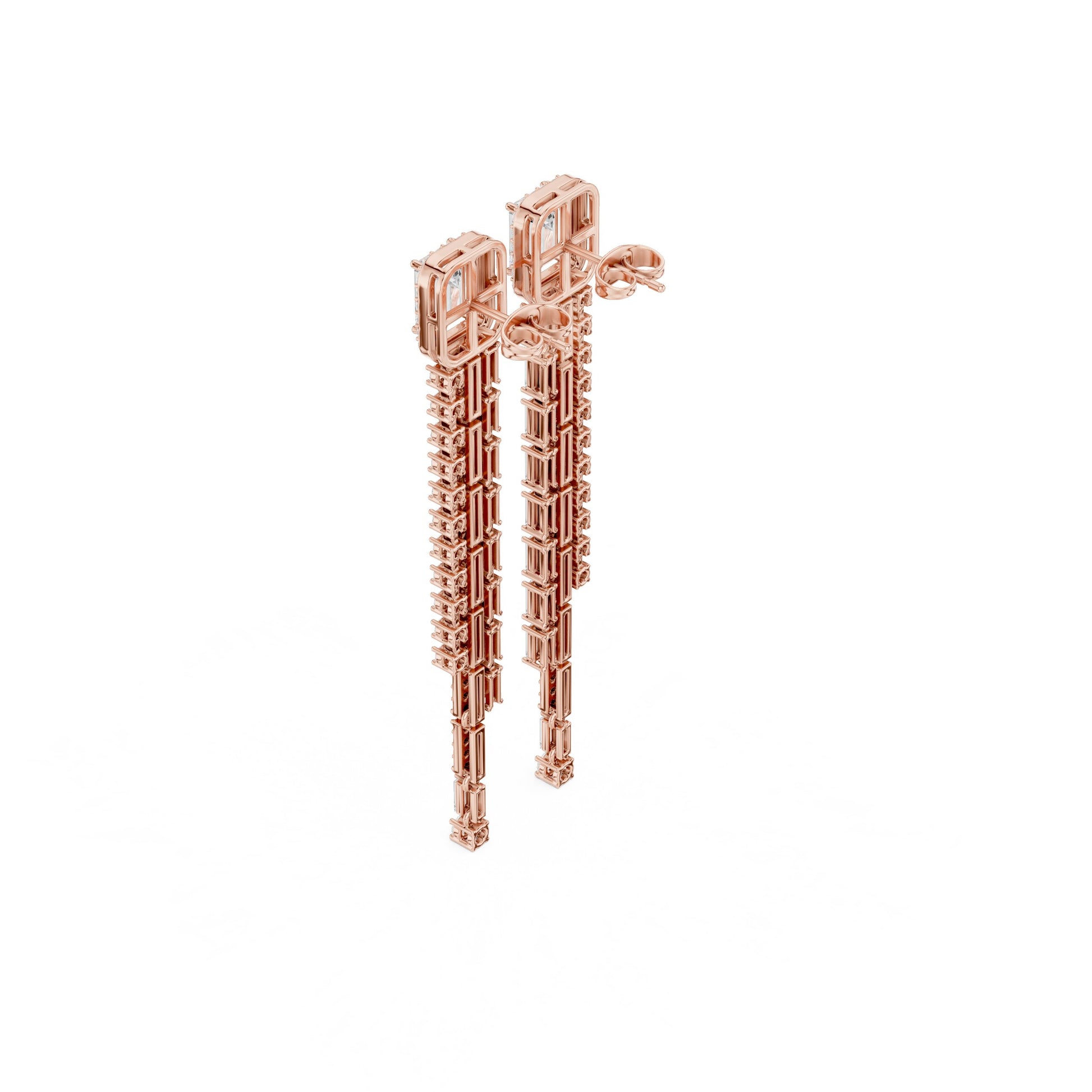 Mixed Shape Lab Grown Diamond Dangle Earrings