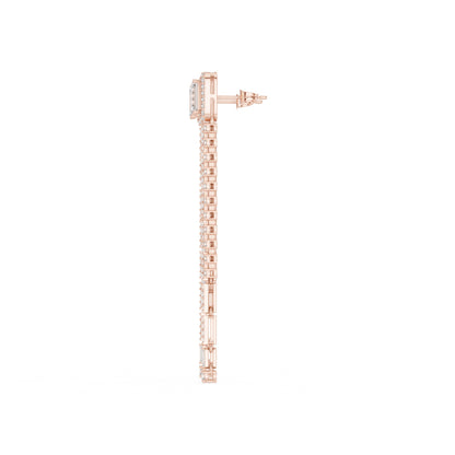 Mixed Shape Lab Grown Diamond Dangle Earrings