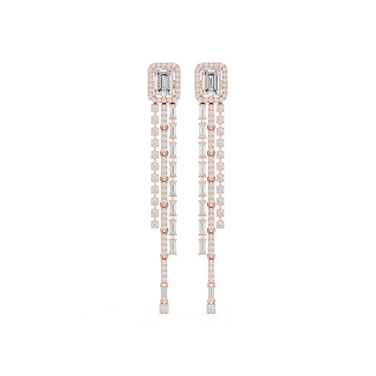 Mixed Shape Lab Grown Diamond Dangle Earrings