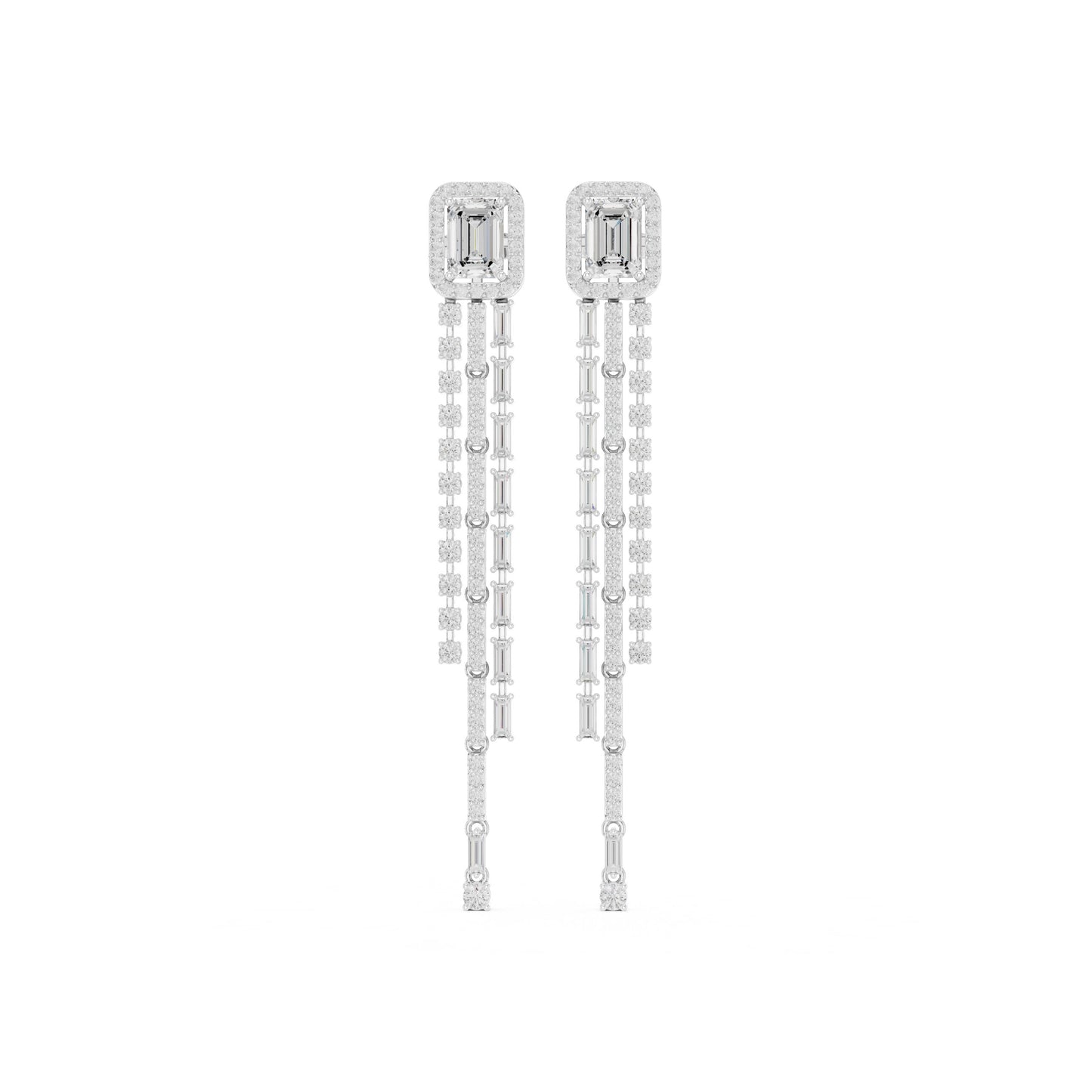 Mixed Shape Lab Grown Diamond Dangle Earrings