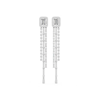Mixed Shape Lab Grown Diamond Dangle Earrings