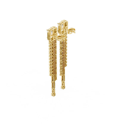 Mixed Shape Lab Grown Diamond Dangle Earrings